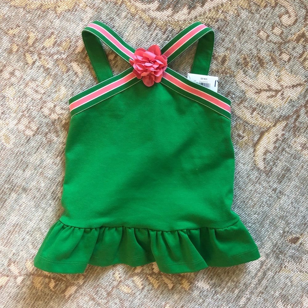 Janie & Jack Green and Pink Girls top size 3